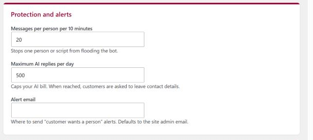 BuzyBuddy Settings: Protection and alerts